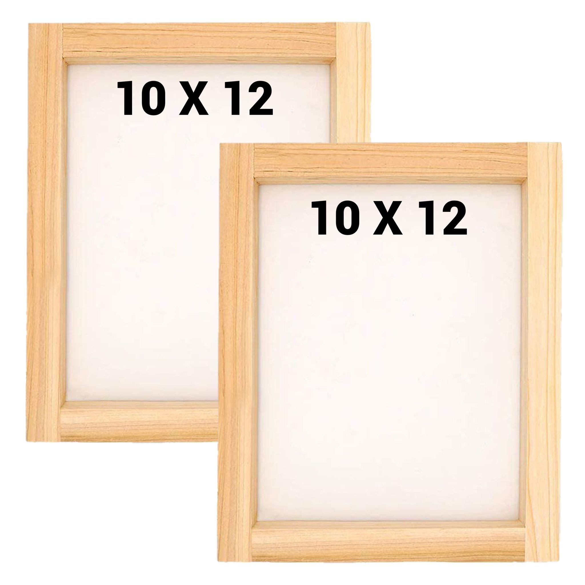 10X12 Wooden Screen Printing Frame with Pre-Stretched Mesh (Pack of 2)
