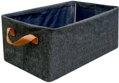 FOLDABLE STORAGE BOX WITH LID AND HANDLES, COTTON AND LINEN STORAGE BINS AND BASKETS ORGANIZER FOR NURSERY, CLOSET, BEDROOM, HOME (45 Cm)