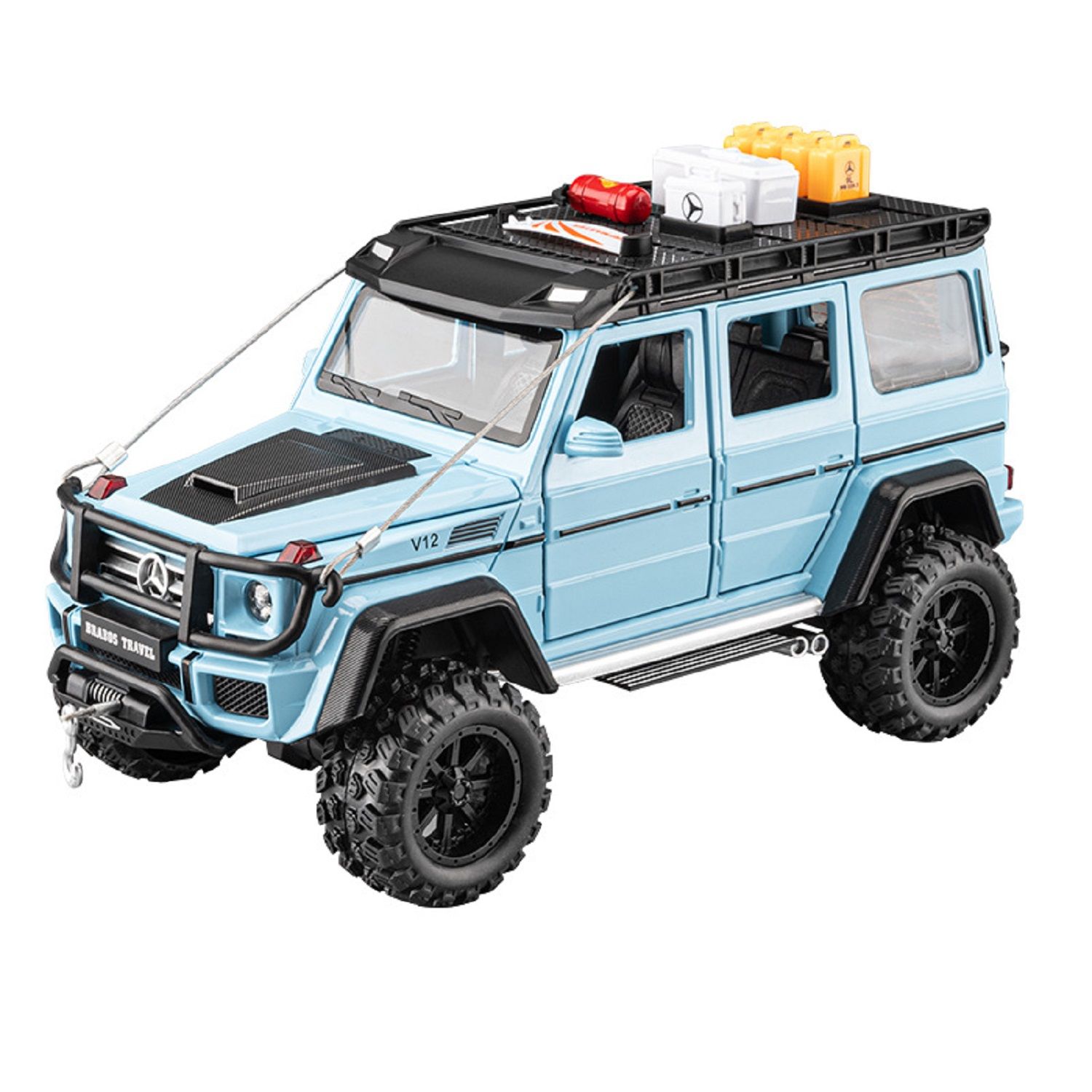 KTRS ENTERPRISE 1:24 Alloy Metal Pull Back Die-cast Car Model Car Pull Back car Super car with Openable Doors with Sound and Light Doors & Light Music Boys Toys for Kids (Mercades-Banz G550-4X4)