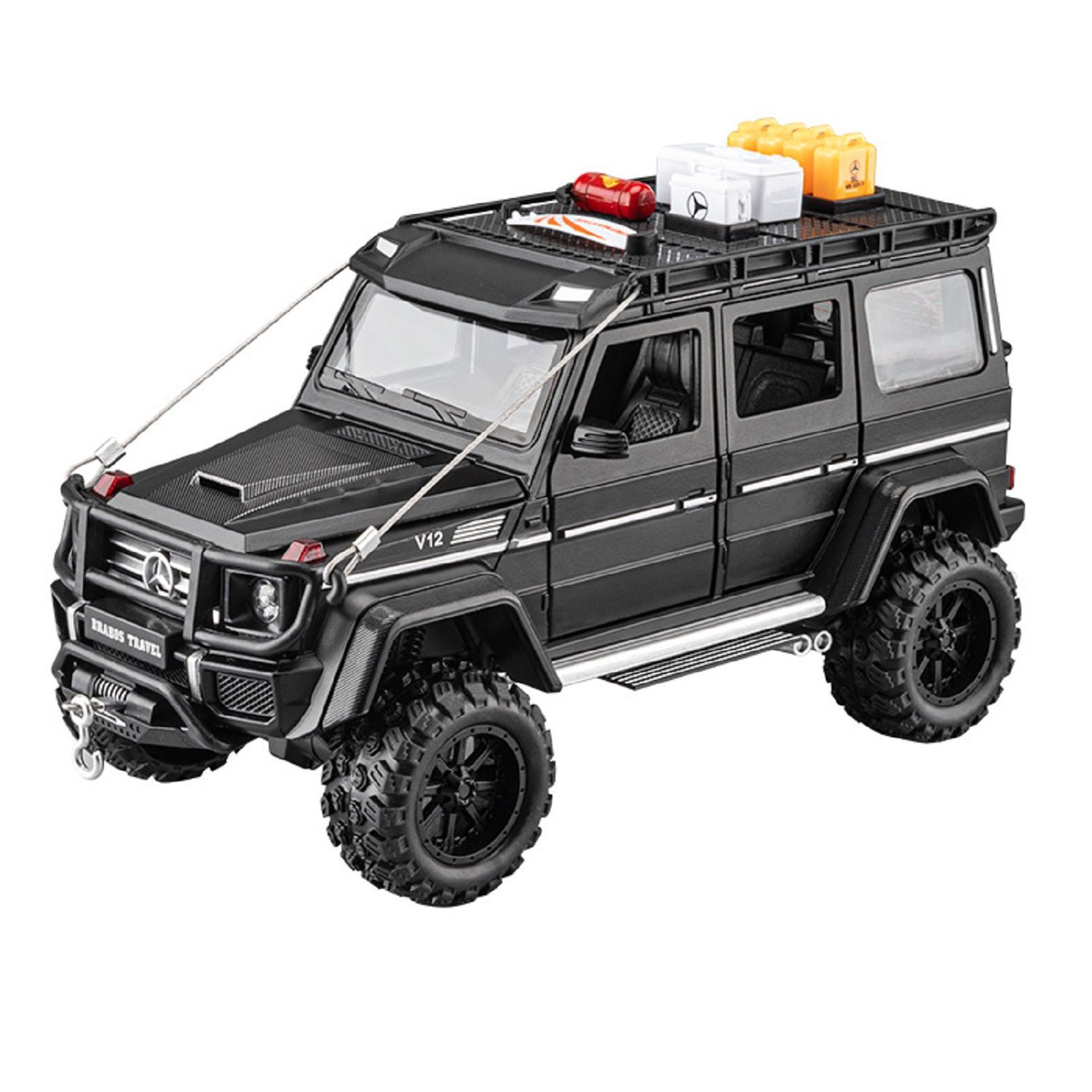 KTRS ENTERPRISE 1:24 Alloy Metal Pull Back Die-cast Car Model Car Pull Back car Super car with Openable Doors with Sound and Light Doors & Light Music Boys Toys for Kids (Mercades-Banz G550-4X4)