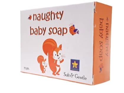 naughty baby soft & gentle Orange soap bar with Badam Oil and Rakhta Chandan. Pack of 3x75 gm naughty baby soft & gentle Orange soap bar with Badam Oil and Rakhta Chandan. Pack of 3x75 gm