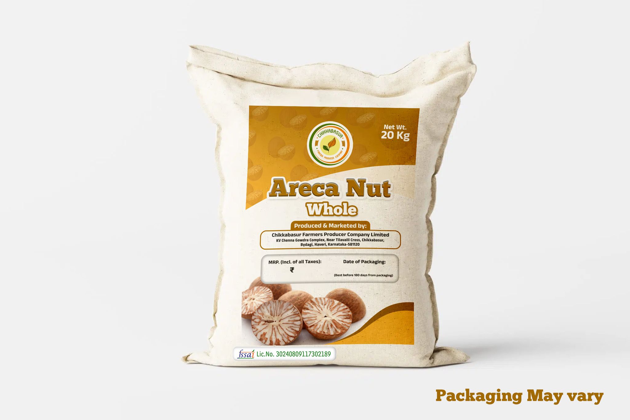 CBSR Fresh Arecanut 20 Kg