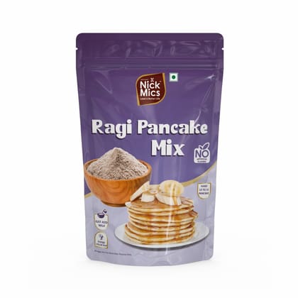 Nickmics Ragi Pancake Mix( Pack of 2) | Healthy Breakfast for Kids & Adults | Natural And Healthy Food, 100% | High Plant Protein | Low Carbs | Low GI Millet Grain | No Refined Sugar