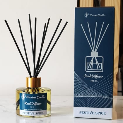 Festive Spice Reed Diffuser Set – 100 Ml with 8 Fiber Sticks