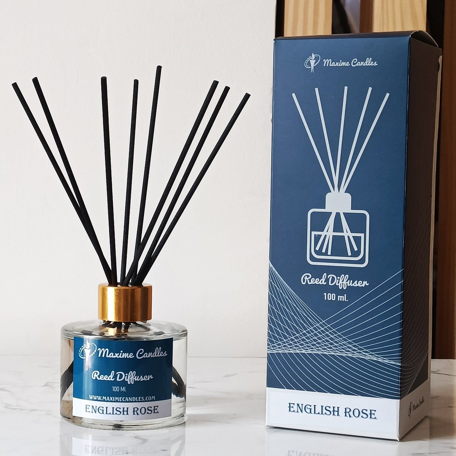 English Rose Reed Diffuser Set – 100 Ml with 8 Fiber Sticks