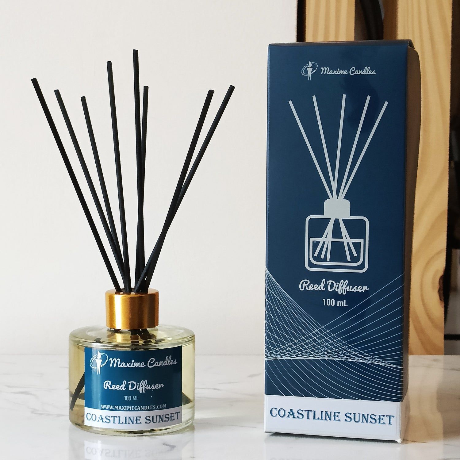 Coastline Sunset Reed Diffuser Set – 100 Ml with 8 Fiber Sticks