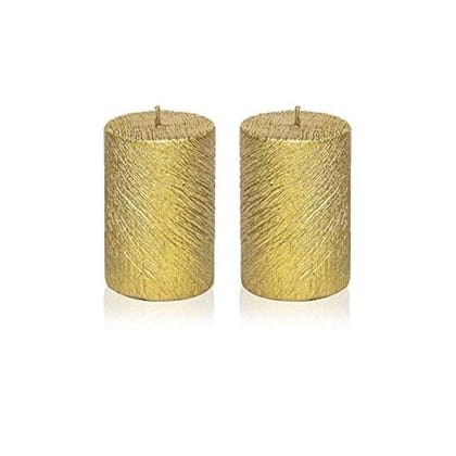 Gold Tree Texture Candles - Pack of 2