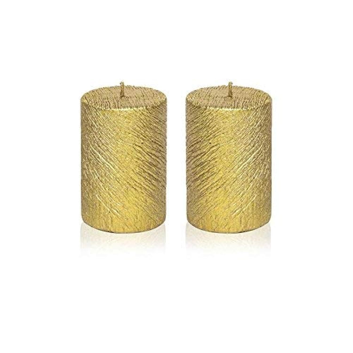 Gold Tree Texture Candles - Pack of 2
