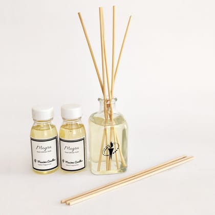 Glass Bottle Reed Diffuser with Mogra Aroma Oil - GR2