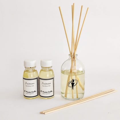Glass Bottle Reed Diffuser with Jasmine Aroma Oil - GR1