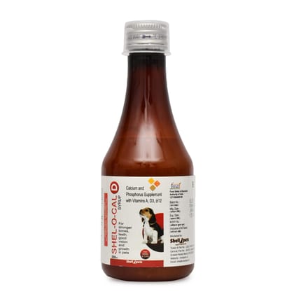 Shell Pets Shel-o-Cal D Calcium Syrup for Dogs | Essential Calcium for Dogs | Dog Calcium Syrup for healthy bones | Supports strong Teeth | 200ml