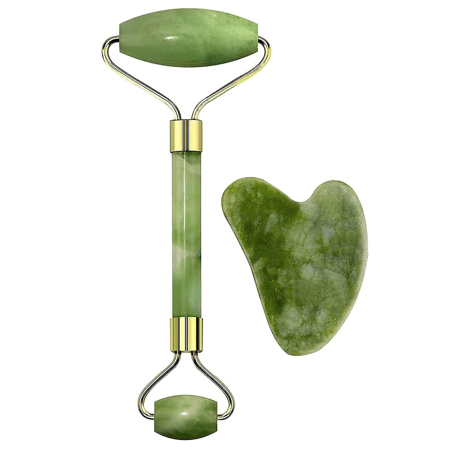 Facial Massager Jade Roller & Gua Sha Tool Natural Himalayan Stone