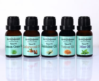 Natural oils Set of 5 Aroma oil 75 ml | diffuser Oil for home Office & Hotel Spa| Genuine oils Mint , Jasmine ,Lemongrass , Vetiver & Cedarwood Natural oils Set of 5 Aroma oil 75 ml | diffuser Oil for home Office & Hotel Spa| Genuine oils Mint , Jasmine ,Lemongrass , Vetiver & Cedarwood