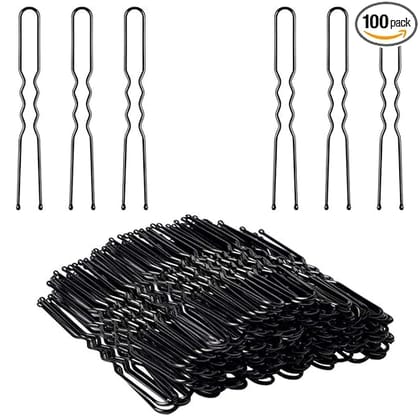  100-Pack Black Hair Pins for Women and Girls, 2.3 Inches Long, Bobby Pins for Hair Styling