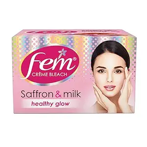Fem Creme Bleach - Saffron & Milk for Healthy Glow 40 GM Pack of 8