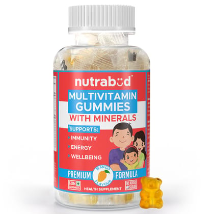 Multivitamin Gummies For Kids, Men & Women - No Added Sugar - Mango Flavour