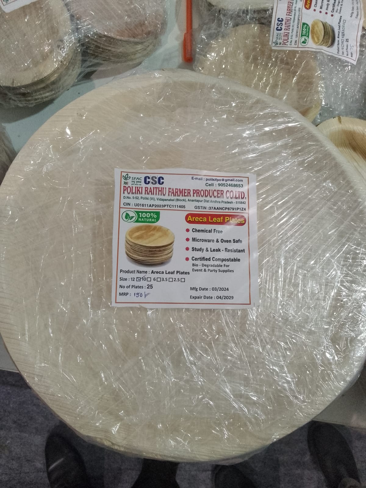 Areca leaf plate(12 inches)