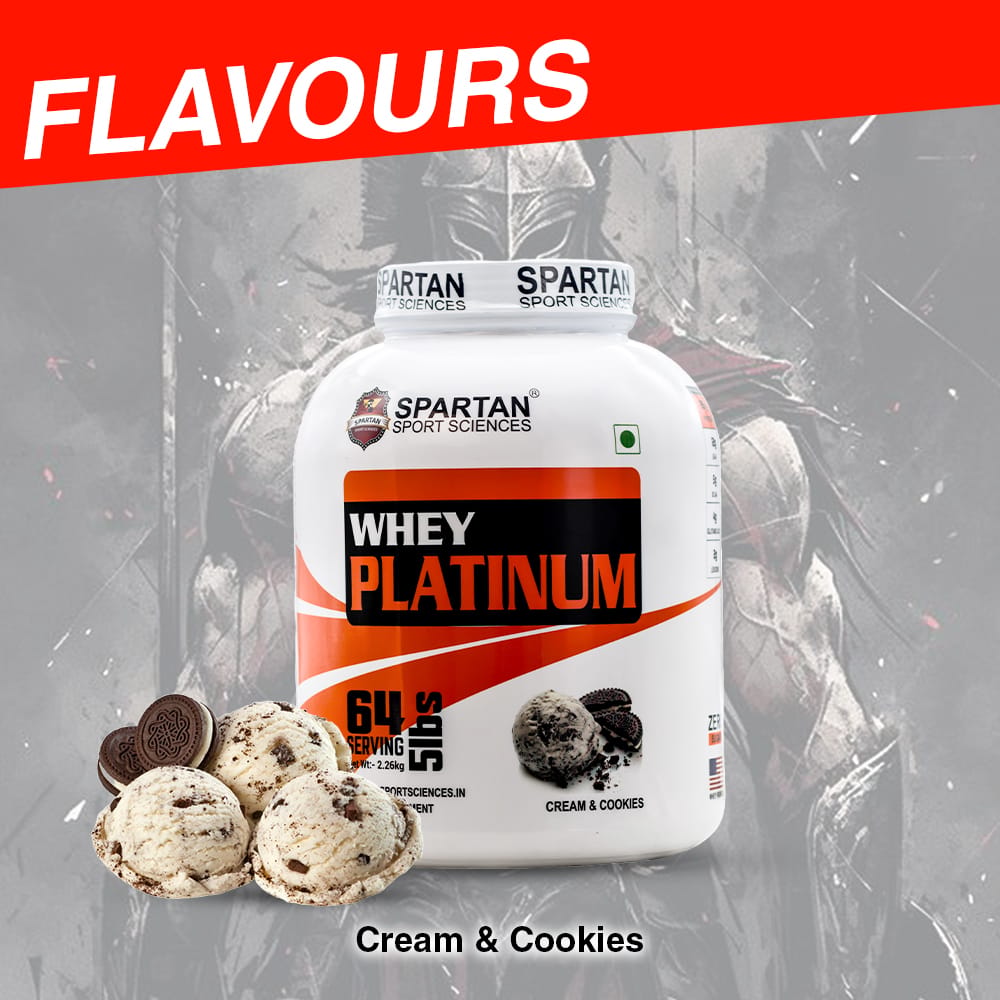 SPARTAN SPORT SCIENCE Whey Platinum Protein Powder Concentrate Supplement with 24g Protein, 12g EAA, 5g BCAA, 4g Glutaine Acid for Men & Women