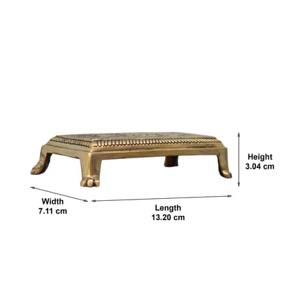 Garvi Gurjari Handcrafted Brass Pooja Chowki/Bajot | Bajot for Home Pooja Mandir Choki (13.20cm X 7.11cm X 3.04cm) Garvi Gurjari Handcrafted Brass Pooja Chowki/Bajot | Bajot for Home Pooja Mandir Choki (13.20cm X 7.11cm X 3.04cm)