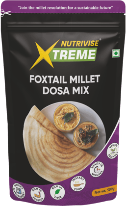 Nutrivise Xtreme Instant Mix : Foxtail Millet Dosa Mix|Instant Cook|Low GI|Rich in Protein & Fiber|500g (Pack of 1)