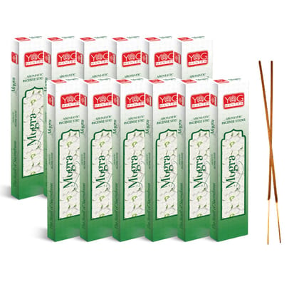 Archita YOG Mantra Incense Stick | Mogra | Pack of 12 | Charcoal free | 100% Toxin-free | Best suited for Meditation, Yoga, Pooja and Aromatherapy Archita YOG Mantra Incense Stick | Mogra | Pack of 12 | Charcoal free | 100% Toxin-free | Best suited for Meditation, Yoga, Pooja and Aromatherapy