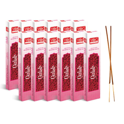 Archita YOG Mantra Incense Stick | Gulab | Pack of 12 | Charcoal free | 100% Toxin-free | Best suited for Meditation, Yoga, Pooja and Aromatherapy Archita YOG Mantra Incense Stick | Gulab | Pack of 12 | Charcoal free | 100% Toxin-free | Best suited for Meditation, Yoga, Pooja and Aromatherapy