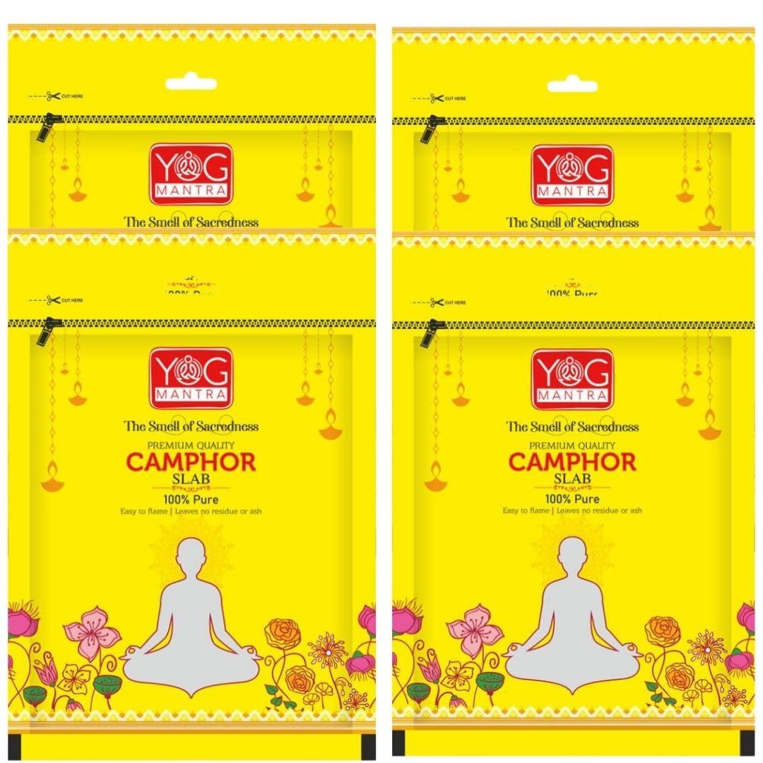 Archita Yog mantra 100% Pure & Organic Camphor Slab | 400 Gms | Non- residue Kapoor | Pooja Essentials | Aromatheraphy (Pack of 4)