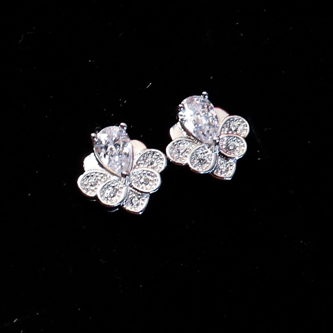 Zarkan Elegant Leafs Pure Silver Earrings