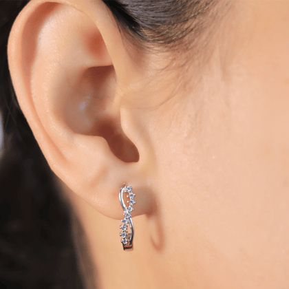 Zarkan Minimal Semi Hoop Silver Studs