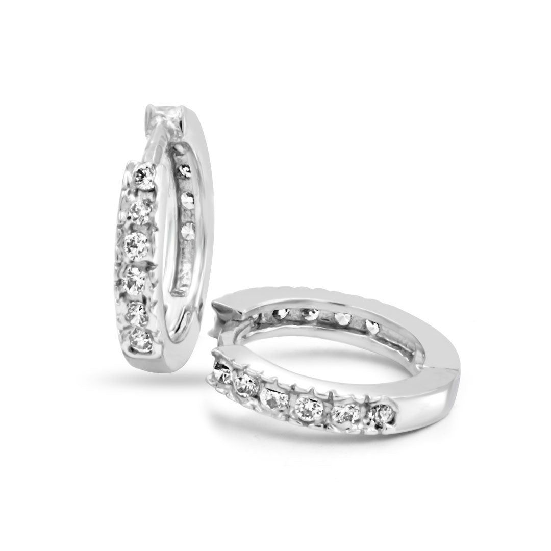 Zarkan Twinkling Hoop Silver Earrings