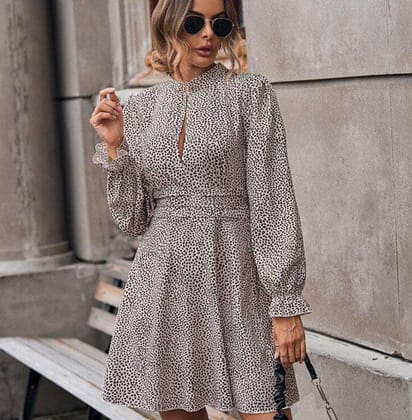 Allover Print A-line Dress