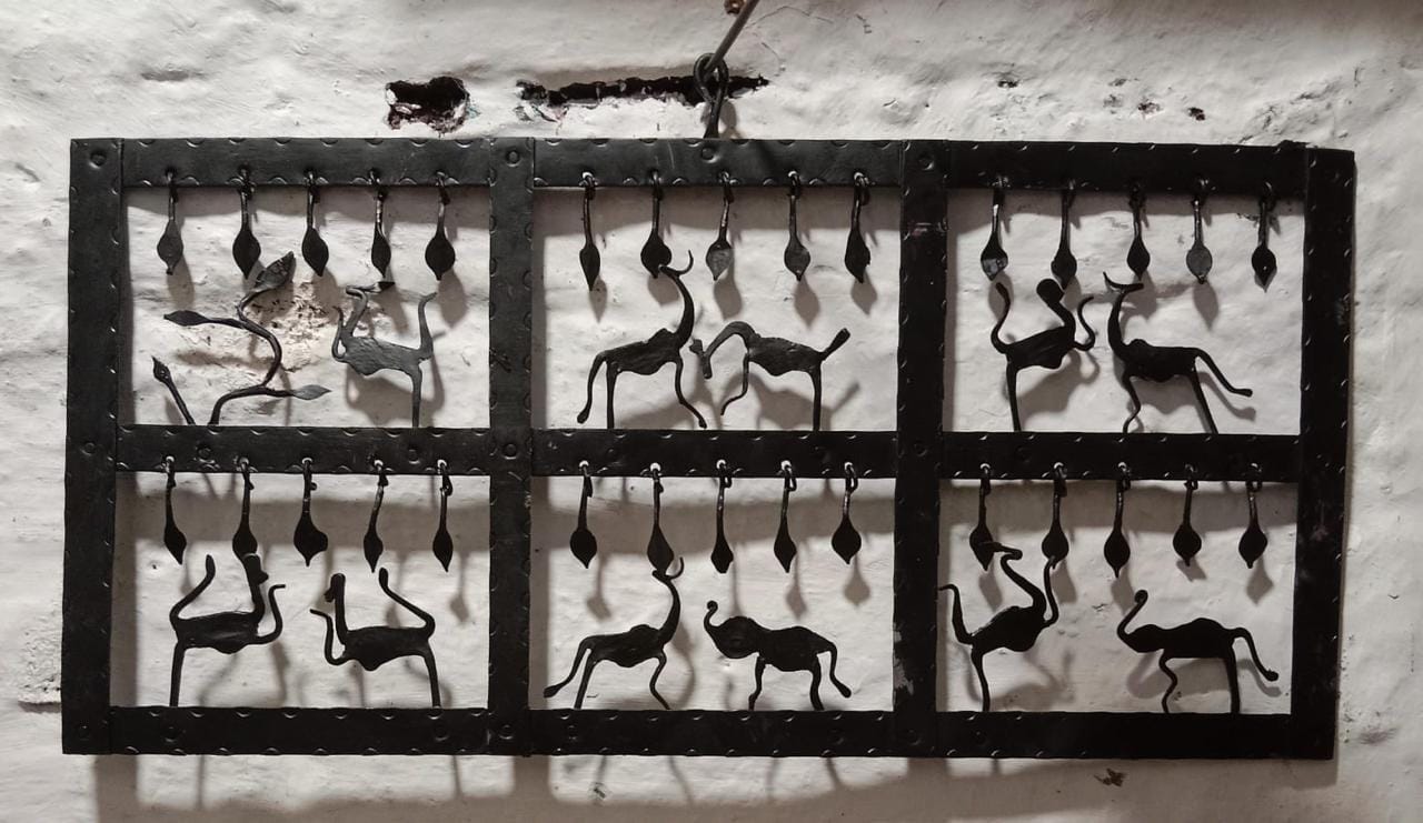 Antique Rectangular Iron Panel For Wall Decor