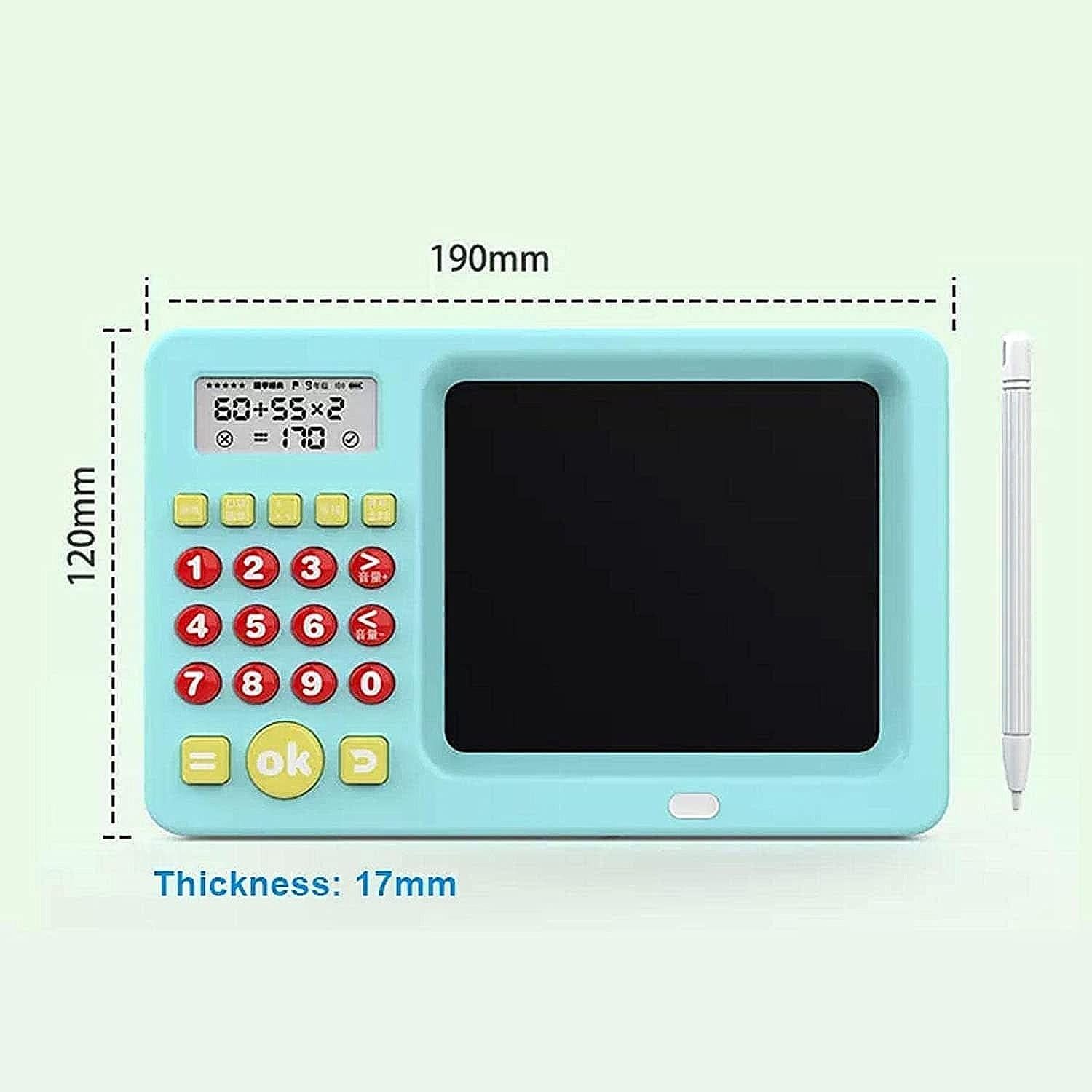 Math Calculator Toy Tablet with LCD Screen for Kids, Multifunctional Writing and Drawing Tablet Digital Early Education Device with Built-in.