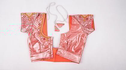 Women's Pink Embroidered Mirror Work Blouse Women's Pink Embroidered Mirror Work Blouse