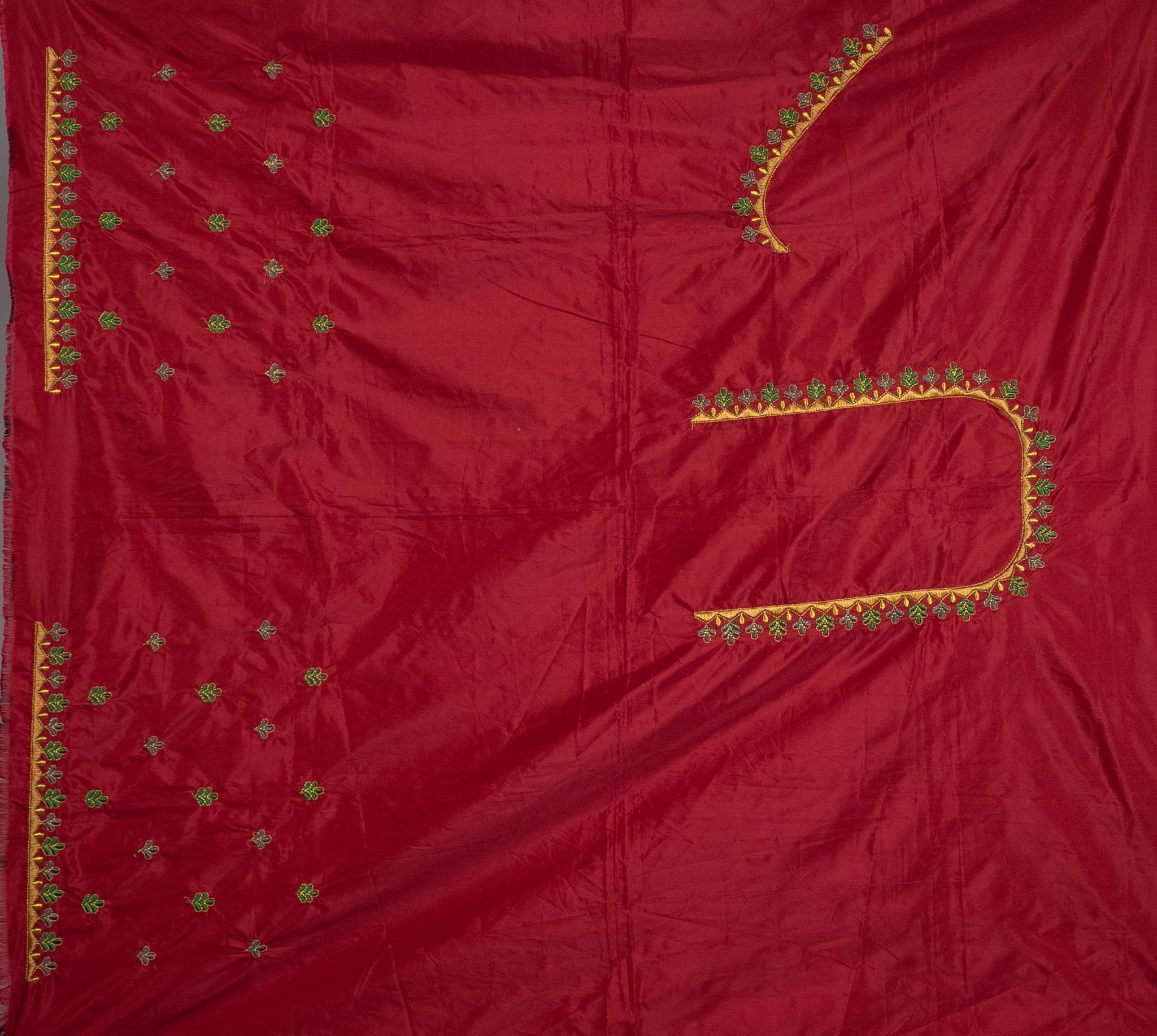 Red Embroidered Blouse With Gota Patti Work