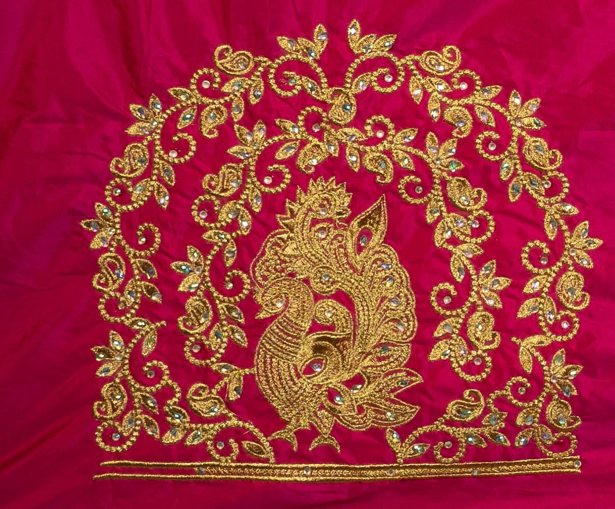 Embroidered Peacock Blouse Design