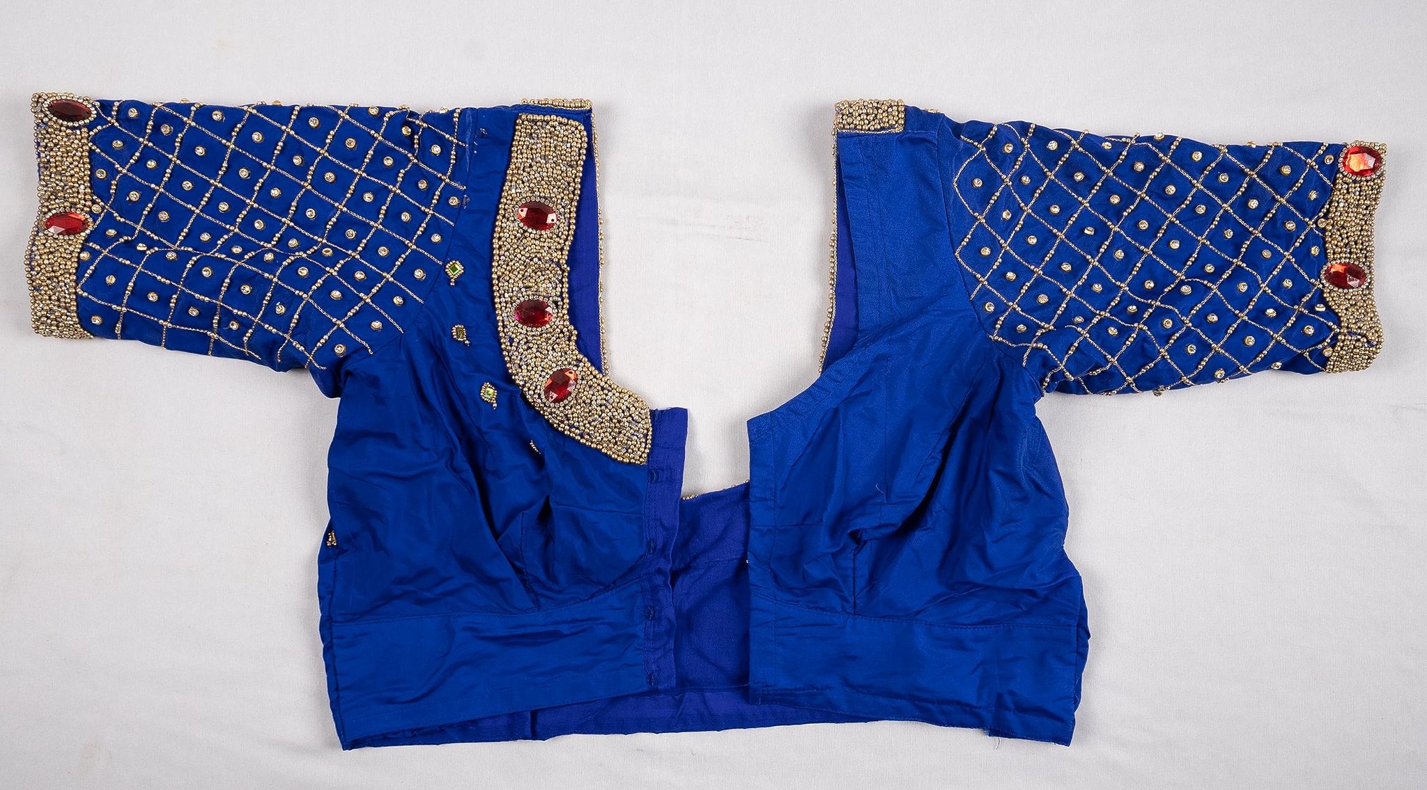 Women's Blue Embroidered Saree Blouse