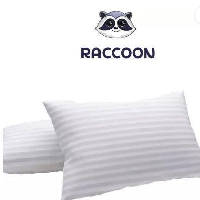 RACCOON Home Furnishing Microfibre Stripes Sleeping Pillow Pack of 2  (White)