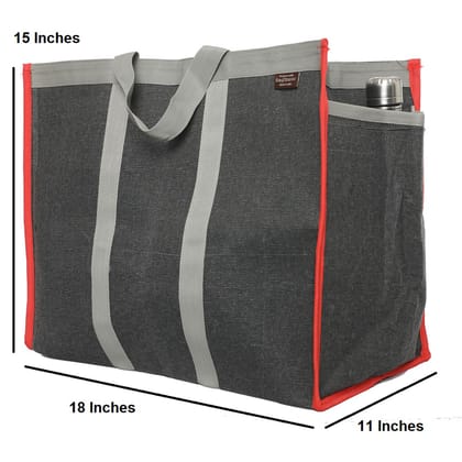  Extra Large Heavy Duty Canvas Tote Bag with Reinforced Bottom and Double Stitched Seams, 18" x 15" x 11", Black
