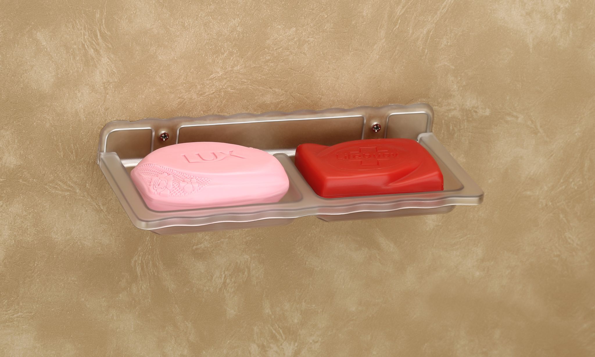 HAPPI Unbreakable ABS Plastic Square Shape Double Soap Dish, Soap Stand, Soap Case, Soap Holder Stand&nbsp;Wall Mounted for Bathroom&nbsp;(Clear)