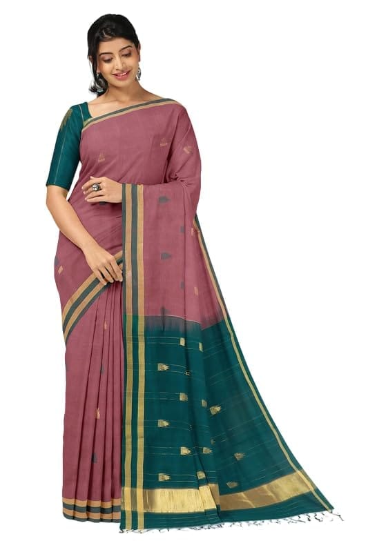 APCO Handloom - Women's Rahajmundry Pure Cotton Handloom Saree (Red)