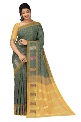 APCO Handloom - Women's Rahajmundry Pure Cotton Grey Handloom Saree (Angara Handloom Saree) 109 APCO Handloom - Women's Rahajmundry Pure Cotton Grey Handloom Saree (Angara Handloom Saree) 109