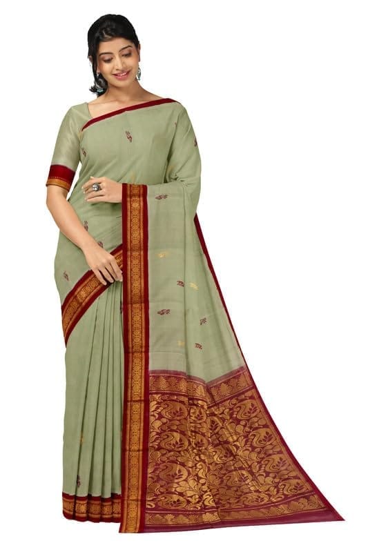 APCO Handloom - Women's Rahajmundry Pure Cotton Grey Handloom Saree (Angara Handloom Saree) 96