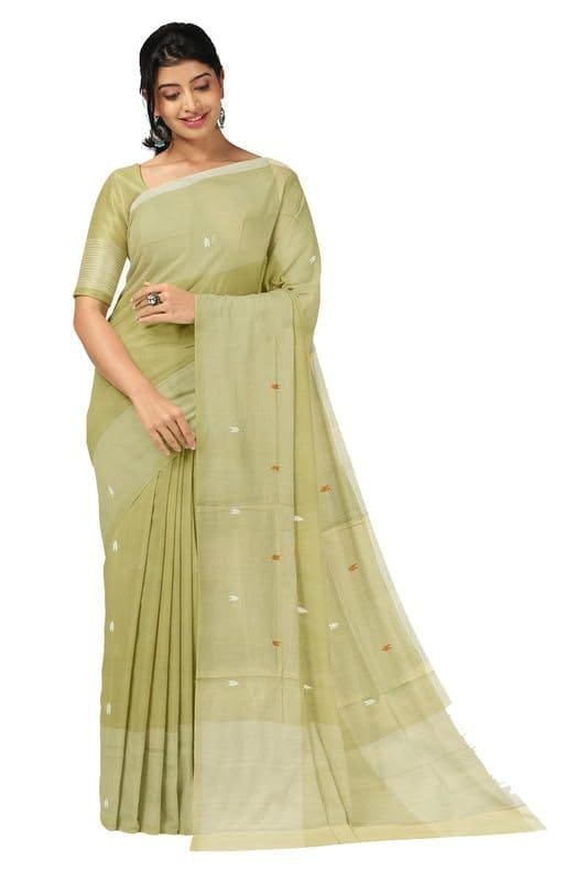 APCO Handloom - Women's Rahajmundry Pure Cotton Grey Handloom Saree (Angara Handloom Saree) 50