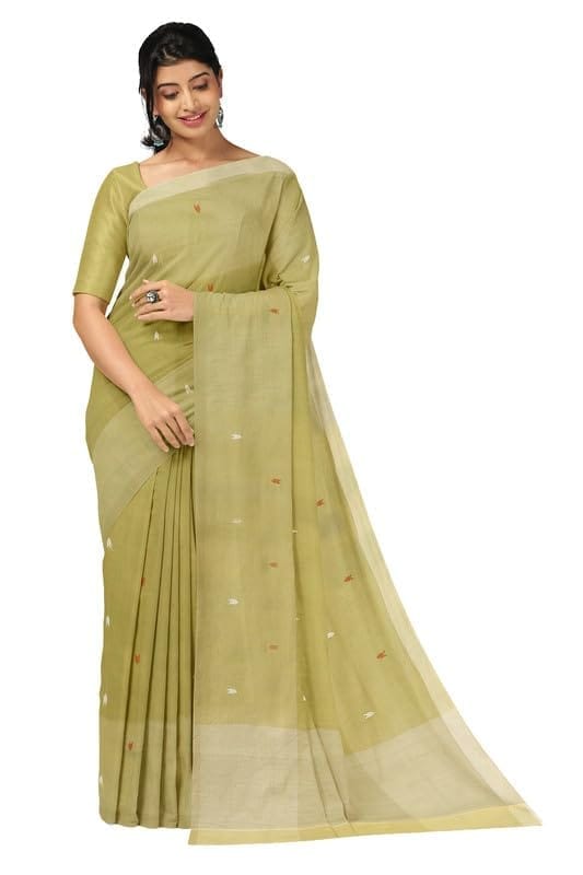 APCO Handloom - Women's Rahajmundry Pure Cotton Grey Handloom Saree (Angara Handloom Saree) 45