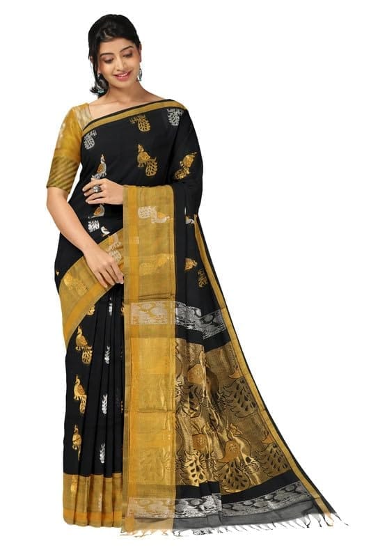 APCO Handloom - Women's Rahajmundry Pure Cotton Grey Handloom Saree (Angara Handloom Saree) 11