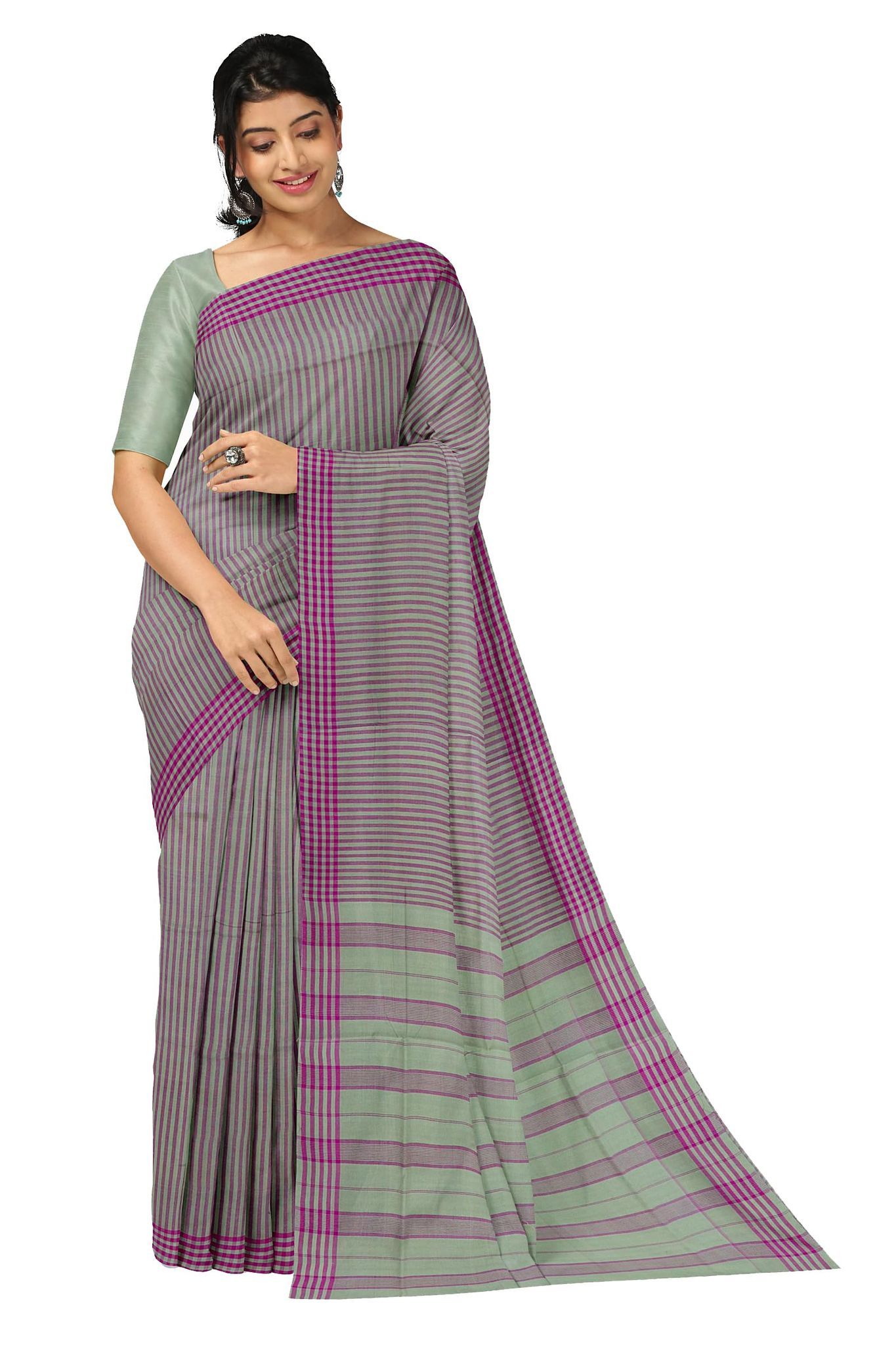 APCO Handloom (A Andhra Pradesh Govt Emporium)- Women's Traditional Pure Handloom Bandar/Polavaram Pink Cotton Saree | PBS0028