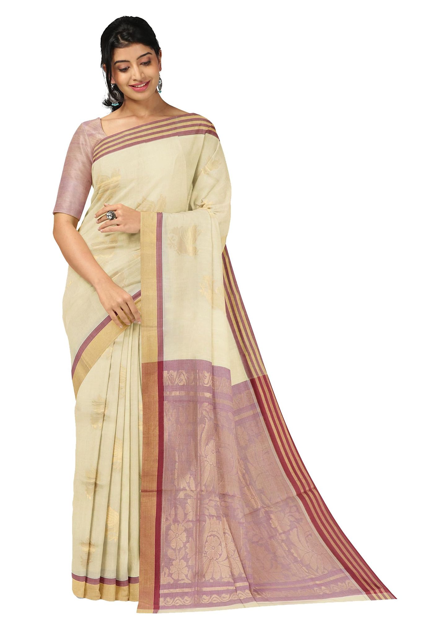 APCO Handloom (A Andhra Pradesh Govt Emporium)- Women's Traditional Pure Handloom Madhavaram Cotton Saree | B0051MDVRM