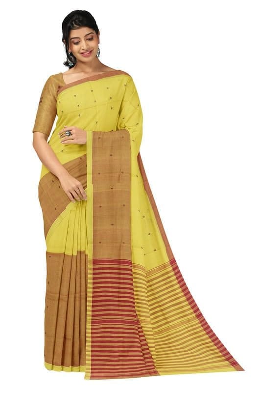 APCO Handloom - Women's Rahajmundry Pure Cotton Grey Handloom Saree (Angara Handloom Saree) 30