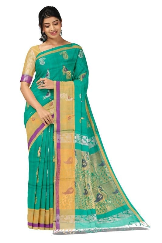 APCO Handloom - Women's Rahajmundry Pure Cotton Grey Handloom Saree (Angara Handloom Saree) 12